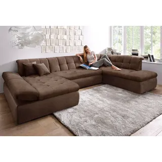 DOMO collection Wohnlandschaft Mikrofaser 3-Sitzer Braun
