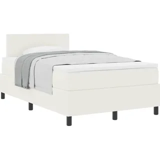 Boxspringbett Creme und Weiß 120 x 200 cm Cordstoff - Creme