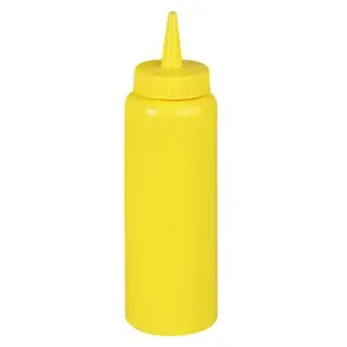 Stalgast Quetschflasche Squeeze, 0,7 Liter, Ø 70 mm, Saucenspender zum Dosieren von Saucen und Dips, Farbe: gelb, für Senf