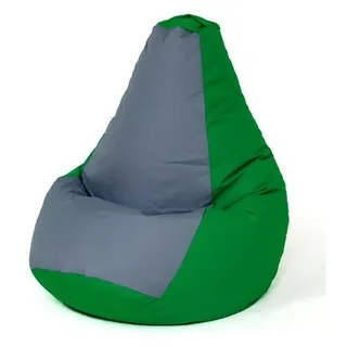 GO GIFT Sitzsack, Grün, Grau, 130 x 90 cm, Birne
