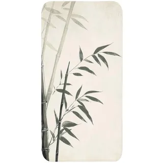 OnlyWow Wc-Vorleger Japandi - Bambus - Beige 60x120 cm , Ecru , Textil , Füllung: Polyurethan (Pur) , Rechteckig , 60x1 cm , Heimtextilien, Badtextilien, WC Vorleger