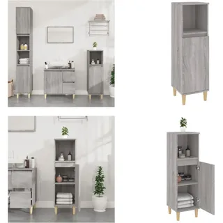 vidaXL Badschrank Grau Sonoma 30x30x100 cm Holzwerkstoff - Badschrank - Badschränke - Badezimmerschrank - Bad Schrank - Grau