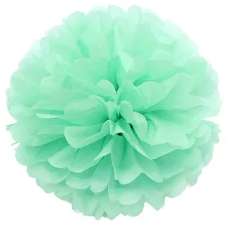 JZK 10 x Pompoms Pompons, 25cm Durchmesser, Seidenpapier blume Dekoration für Wohnzimmer Hochzeit Geburtstag Babyparty Kinder Party Weihnachten Silvester, Seladongrün