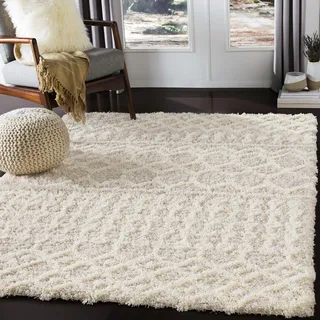 livabliss Dubai Hochflorteppich 160 x 220 cm Beige/Weiß