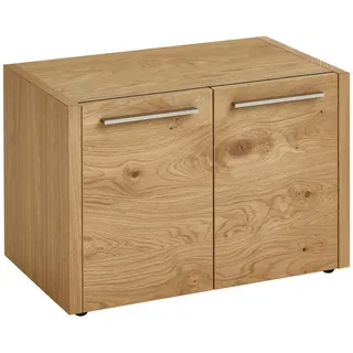 Garderobenbank , Eichefarben , Kunststoff , Eiche, Balkeneiche , furniert , 66x45x41 cm , Goldenes M, Made in Germany, DGM-Klimapakt , Holzmöbel, Sitzgelegenheiten Holz, Holzbänke, Garderobenbänke Holz