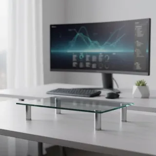 Mucola Bildschirmerhöhung Monitorerhöhung Monitorständer Bildschirmerhöhung Schreibtischaufsatz PC TV Aufsatz - 38,5 cm - Silber