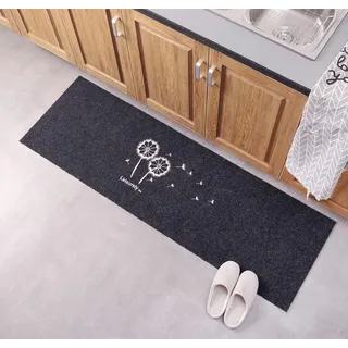 JameStyle26 Fußmatte Türmatte Fußabtreter Eingangsmatte Matte Schmutzfangmatte Anti-Rutsch Türvorleger viele Motive wählbar Löwenzahn Home (Black Löwenzahn, 40 x 120 cm)