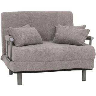 Mendler Schlafsessel HWC-K29, Klappsessel Schlafsofa Gästebett, Liegefläche 190x100cm, Stoff Bouclé (500g/m2) ~ dunkelgrau