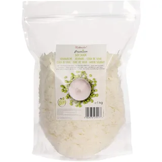 Premium Sojawachs von Materialix - 1kg natürliches Öko-Soja-Wachs-Flocken - Kerzenwachs zum Gießen - Wachs Kerzen - Kerzenwachs Granulat - Wachs zum Kerzen Gießen - Soy Candle Wax