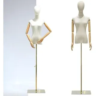 Weibliche Schneiderpuppe Torso, 140-190 cm Höhenverstellbare Schaufensterpuppe,MetallständerIdeal zur Präsentation von Kleidung, Abendkleidern & Schmuck, Golden