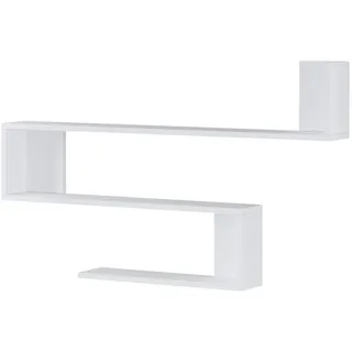 [en.casa] Wandregal Kitee 120 x 14,5 x 71,5 cm Weiß