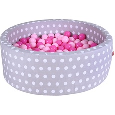 Bild Bällebad soft grey white dots inkl. 300 Bälle soft pink