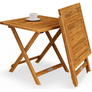 CASARIA® Beistelltisch Holz Vollmontiert Klappbar 80kg Belastbar Balkon - Braun