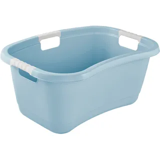 Wäschewanne KEEEPER "janne, ergonomisch, mit Softgriffen, 65 x 45 x 28 cm, 50 l", blau (nordic blau), B:45cm H:28cm T:65cm, Polypropylen, Wäschesammler, Wäschewanne, Wäschekorb, Wanne in Nierenform