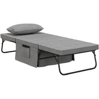 HOMCOM 4-in-1 Klappbett 75x190 cm Erwachsene Gästebett Klappbar mit Kissen