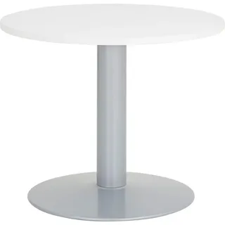 Konferenztisch , Weiß , Holzwerkstoff , rund , Rundrohr , 90x72x90 cm , Goldenes M, BQ - Bündnis für Qualität, Made in Germany , Büromöbel, Schreibtische, Besprechungstische