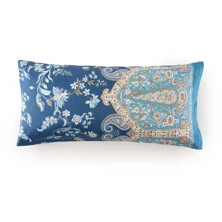 Bassetti Indian Roses Kissenhülle zu Bettwäsche aus 100% Baumwollsatin in der Farbe Blue B2, Maße: 40x80 cm - 9333309