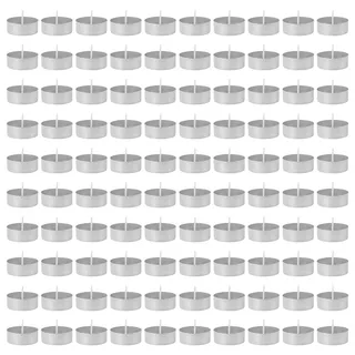 100 Stück Aluminium Teelicht Hüllen - Leere Teelichtbecher mit 100 Dochten, Standard Kerzenhülle für DIY Teelichtkerzen, Ideal zur Herstellung von Kerzen (Aluminium)