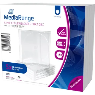 MediaRange CD-Jewelcases für 1 Disc transparent 5er Pack