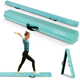 ZERRO Schwebebalken für Zuhause Kinder, 240cm/270cm Balken Turnen Faltbare, Turnbalken Gymnastik Balance, Grün, Lila