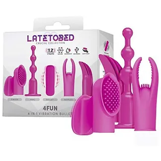 4Fun Bala Vibrador, Y 4 Fundas, USB, wasserdicht, Silikon