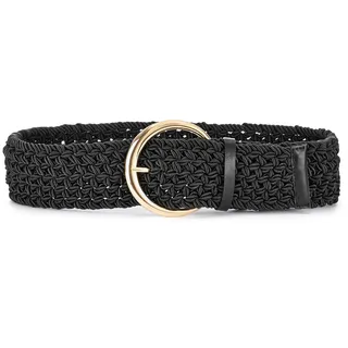 Taillengürtel LASCANA "Stoffgürtel", Damen, Gr. 85, schwarz, Materialmix, Flechtoptik, unifarben, Gürtel Taillengürtel, Gürtel für Kleid & Overall, Bauchgürtel, Topseller