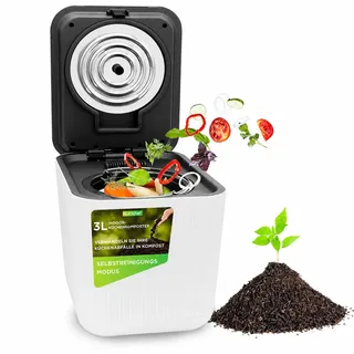 Nutrichef Elektrischer Küchenkomposter 3L – Geruchsdichter Biomülleimer für Lebensmittelreste & Bioabfall, Selbstreinigend, Nachhaltig & Zero-Waste, Ideal für Haushalt & Küche, 550 Watt