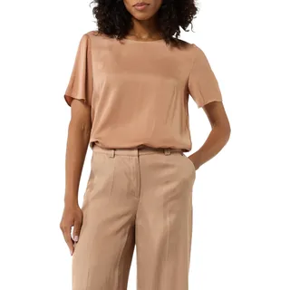 Comma Damen Fließendes Shirt aus Satin im Relaxed Fit Bluse