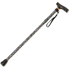 Homecraft Folding Coloured Walking Stick with Wooden Handle, Lightweight Adjustable Walking Cane for Balance, Mobility Aid, Wild Rose, 735-825 mm/29-33 Inches, (Eligible for VAT relief in the UK)