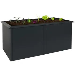 Hochbeet HWC-N24, Metallhochbeet Gemüsebeet Blumenkasten Pflanzkübel, Schneckenkante 78x170x90cm Eis