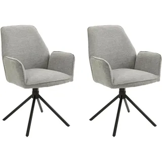 byLIVING Esszimmerstuhl Blair Webstoff grau 2er Set