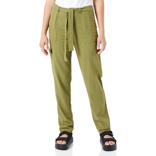 ONLY Damen Onlcaro Hw Belt Cargo Linen Bl Cc Pnt, Olive Branch, S / 32L