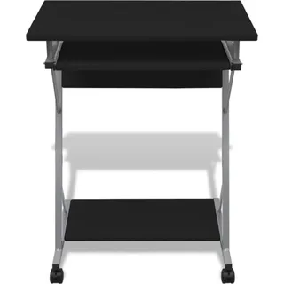 vidaXL Computertisch Computerwagen PC Tisch Bürotisch Laptop Rollen schwarz - Schwarz