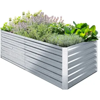 Ohuhu Hochbeet Metall Pflanzenbeet 180x90x60cm, Wetterfestes Stahlblech Hochbeet für Gemüse Erhöhte Extragroße, Gemüsebeet Pflanzkasten Frühbeet Gartenbeet Pflanzkübel Blumenkasten für Garten