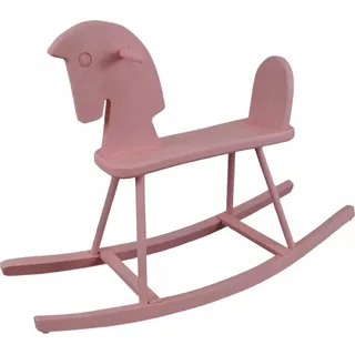 Holz-Schaukelpferd in pudrigem Rosa