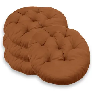 4er Set Stuhlkissen Rund 40cm,Runden Sitzkissen Gefüllte Sitzkissen, Stuhlkissen Anthrazit für Gartenstuhl,Bürostuhl,Balkonstuhl,Weiche Indoor & Outdoor Kissen Sitzpolster für Wohnzimmer,Haus (Braun)