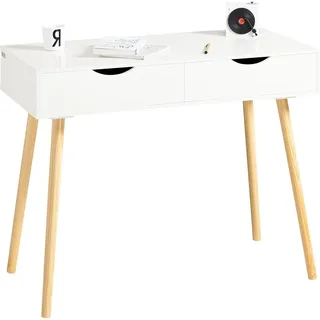 SoBuy Kinderschreibtisch Kiefer Weiß-Natur