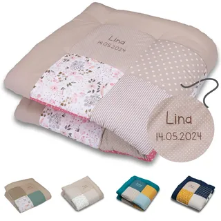 ULLENBOOM personalisierbare Krabbeldecke für Baby 100x100 cm - Dick & weich | Perfekt als Geschenk, Außenmaterial: 100% Baumwolle, OEKO-TEX zertifiziert, Made in EU, Individuell angefertigt