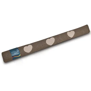 Beautissu Zugluftstopper 120 cm lang Tuuli - 1,2 kg Windstopper als Türvorleger, Haustür Rolle und Kälteschutz Luftstopper - Luftzugstopper Herzen Zugluft Stopper in Braun