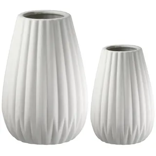 Gilde Tischvase »2tlg. Set Vase Piega Weiß H.17 cm weiß