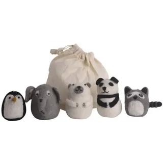 Gry & Sif Handgemacht & Fairtrade-Zertifiziert Stilvolles dänisches Design X Nepali Kunsthandwerker | Tier-Figuren aus Filz zum Hinstellen | Kinderzimmer-Deko für Jungen und Mädchen | Zoo