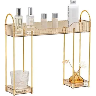 Badezimmer Schminktisch Organizer, 2-Ebenen Make-up Schminktisch, gusseiserner Schminktisch, kleiner Schminktisch über dem Waschbecken