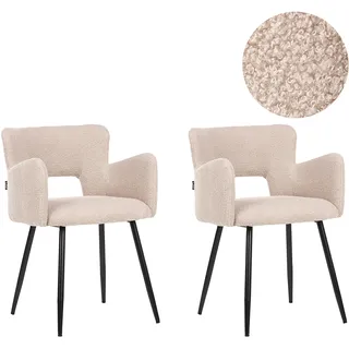 Beliani Esszimmerstuhl Beige Polyester