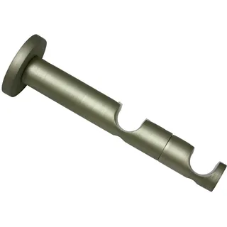 GARDINIA Kombiträger mit Metallmontageplatte für Gardinenstangen, 2-läufig, Offen, Alle Montageteile inklusive, Serie Kira, Ø 19 mm, Metall, Champagner