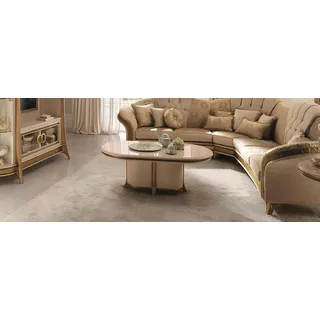 Holz Italienische Möbel Barock Stil Luxus Braun Couchtisch Wohnzimmer Tisch Neu - Beige