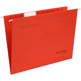 Jalema 2652742200 Hängemappen Euroflex, Hängeregister DIN A4, seitlich offen, Sichtreiter, FSC®-zertifiziert, 25er Packung, rot
