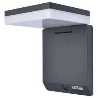 Lutec LED Solar Außenwandleuchte Moze schwarz matt IP44 8W 1000lm neutralweiß 4000K Bewegungsmelder - Schwarz