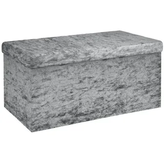 Intirilife Sitzwürfel Faltbar Samt 76 x 38 x 38 cm Grau