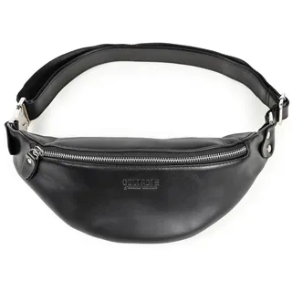 Gürteltaschen Männer Herren Echtes Leder Tasche Hüfttasche Bauchtasche Multifunktionale Hüfttasche mit Reißverschluss Geeignet (Schwarz)