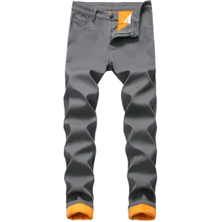 Thermojeans Herren Thermo Länge Winterhose Thermojeans Jeanshose Slim Fit Jeans Winter Warme Arbeitshose Mit Fleece Gefüttert Hosen